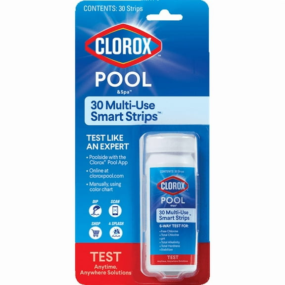 2 Pack Clorox Pool&Spa, Multi-Use Smart Strips for Swimming Pool Water Testing, 30 Count, 0.05lb