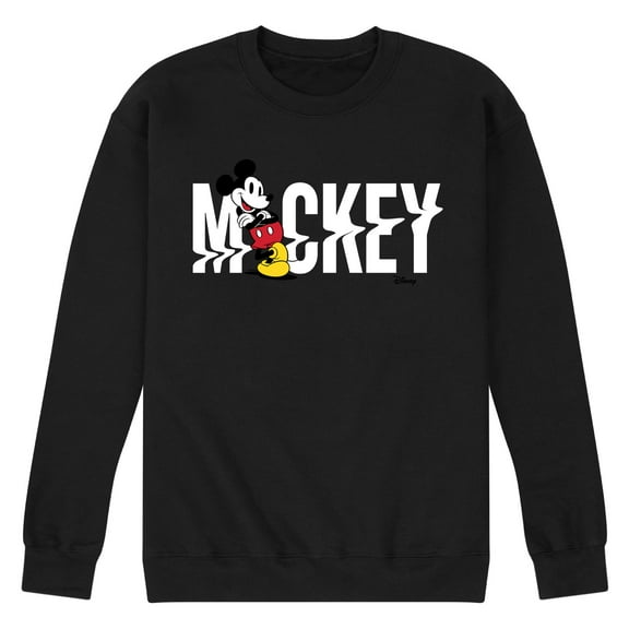Disney - Mickey & Friends - Mickey Name Glitch - Men's Crew Neck Fleece Pullover