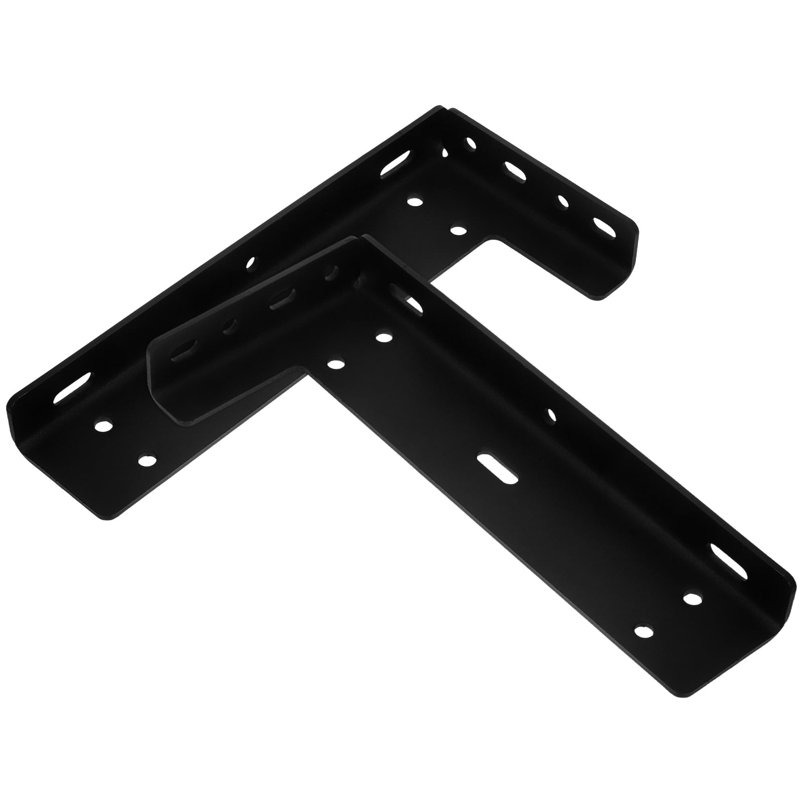 Raindrops 2-Pack Heavy Duty Metal L Brackets for Floating Shelves, Decorative Wall Shelf Supports in Black for Kitchen, Nursery, Mantel