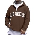 thumbnail image 3 of Los Angeles Quarter Zip Pullover Men Long Sleeve Graphic Hooded Sweatshirt Mens Hoodie Fashion Streetwear, 3 of 5