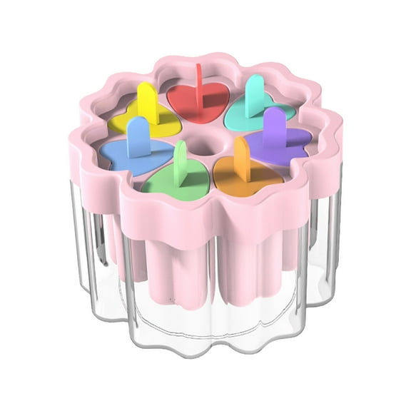 KMMYS Reusable Ice Cream Popsicle Molds, 7-Cavity Easy Release Molds for Homemade Ice Cream, Sorbet, and Pudding, Food-Grade Silicone with Drip Guard, Multi-Color Ice Pop Maker for Kids and Adults