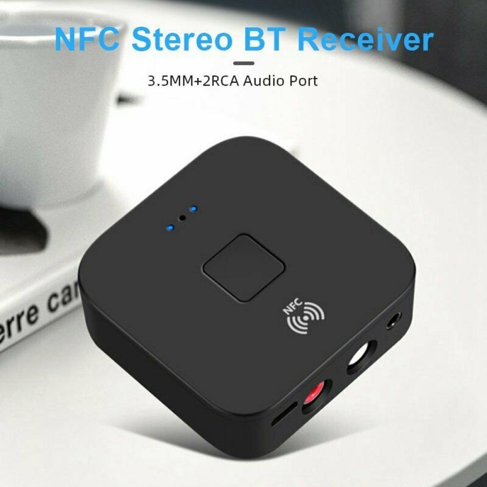 Bluetooth 5.0 Audio Receiver Adapter，NFC Wireless Bluetooth Extender,3.5mm AUX or RCA Input Speaker,Amplifier, Car Audio,Headphone,Home Stereo Theater System,Stereo Audio Component Receivers - image 4 of 15