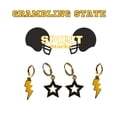 thumbnail image 2 of Grambling State University Spirit Stack golden yellow mini enamel bolts and black statement open starboys, 2 of 2