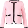 thumbnail image 3 of Richie House Girl's Long Sleeve Knit Suit Smock Skirt Outfit Set, 3 of 6