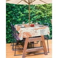 thumbnail image 3 of Fsddascl Orange Starfish Outdoor Tablecloth - 60x120 Inch Rectangle Dining Table Cover, Rustic Ocean Coastal Shells Conch Coral Waterproof Outdoor Table Cloth with Umbrella Hole & Zipper for Patio, 3 of 7