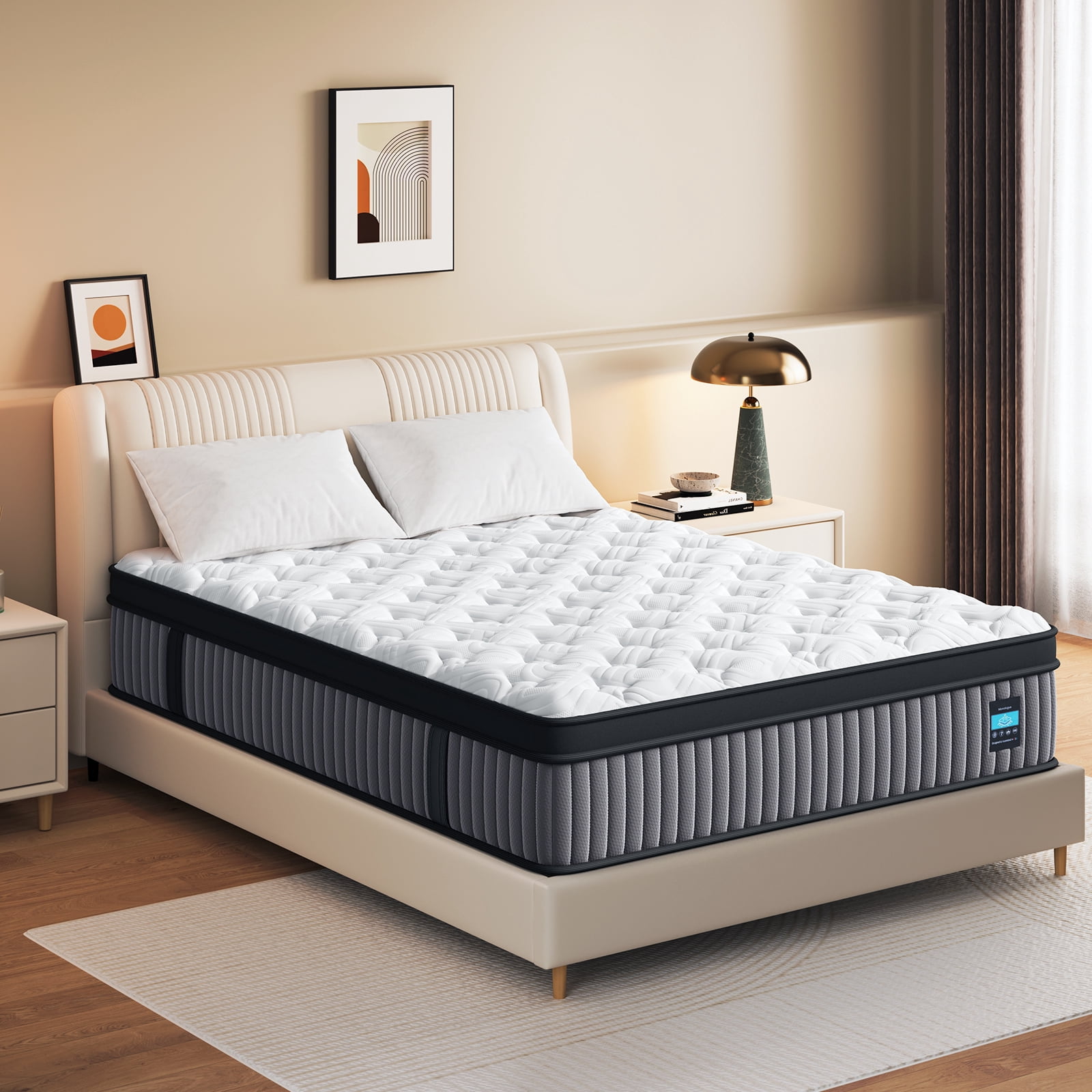 Sleepmax Veluna 14" Firm King Hybrid Mattress, 365-Night Trial, Euro Top, Adult