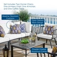 thumbnail image 6 of Lounge Sectional Sofa Chair Set, Aluminum, Metal, Steel, Grey Gray White, Modern Contemporary Urban Design, Outdoor Patio Balcony Cafe Bistro Garden Furniture Hotel Hospitality, 6 of 10