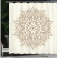 thumbnail image 3 of Ambesonne Retro Shower Curtain, Flower Lace, 69"Wx84"L, Brown and Ivory, 3 of 4