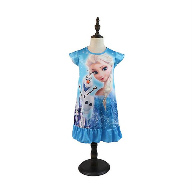 Vestido de noche de verano de princesa congelada, pijama para ni?os, ropa de hogar para ni?os, camisón de Elsa de dibujos animados para bebés, camisón para ni?as LingWen 1327533367011