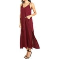 thumbnail image 2 of Miss Lavish London Kaftan Dresses for Women,Beach Kaftan Coverups,Hawaiian Coverups for Women,Long Beach & Swimsuit Coverups,Plus Size African Caftan Dress,Moroccan Style Loungewear Burgundy L, 2 of 7