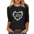 thumbnail image 2 of TaTaai St. Patrick's Day Women Fashion Printed 3/4 Sleeve Tops Casual Round Neck Loose Fit Blouses Soft Stretchy Breathable Spring Winter Daily Wear Gift, 2 of 4