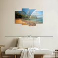 thumbnail image 2 of Elephant Stock Kauai Double Rainbow Wall Art - Horizontal Multi Panel Canvas - Living Room Wall Decor - Beach Multi Panel - Gray And Black Decor - 36" x 22", 2 of 4