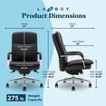 thumbnail image 2 of La-Z-Boy Opus Executive Mid-Back Office Chair Bonded Leather Black and Chrome, 2 of 9
