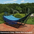 thumbnail image 7 of Sunnydaze 2-Person Woven Cotton Spreader Bar Hammock, 770 lb Capacity - Blue, 7 of 7