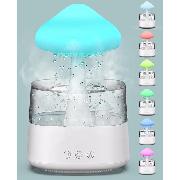 Rain Cloud Humidifier Water Drip, Rain Cloud Diffuser, Mushroom