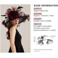 thumbnail image 2 of Women's Kentucky Derby Church Dress Hat Wide Brim Leaf Flower Bridal Shower Hat, 2 of 5