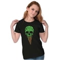 thumbnail image 4 of Cool Melting Skull Ice Cream Cone Womens Fitted Plus Size Graphic Tee Brisco Brands 2X, 4 of 5