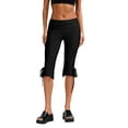 thumbnail image 2 of Rdhnmea Women Capri Pants Solid Color Elastic Waist Tie-Up Cropped Pants, 2 of 9