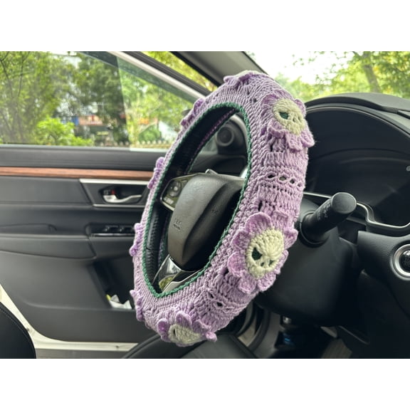 Crochet Skull Steering Wheel Cover,car accessories for women,Gift For Her
