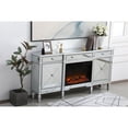 thumbnail image 4 of Elegant Decor Contempo 72" Mirrored Credenza with Wood Fireplace in Silver, 4 of 10