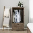 thumbnail image 4 of Prepac Salt Spring Wooden 2 Door Bedroom Armoire in Drifted Gray, 4 of 8