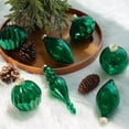 thumbnail image 3 of Adornos navideños KI Store de cristal verde mercurio, juego de 4, 3 of 6