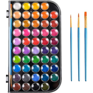 FCLUB Watercolor Palette,48 Wells and 3 Mixing Areas - Watercolor Palette  with Lid, Paint Pallet with Lid, Empty Watercolor Palette, Paint Palette