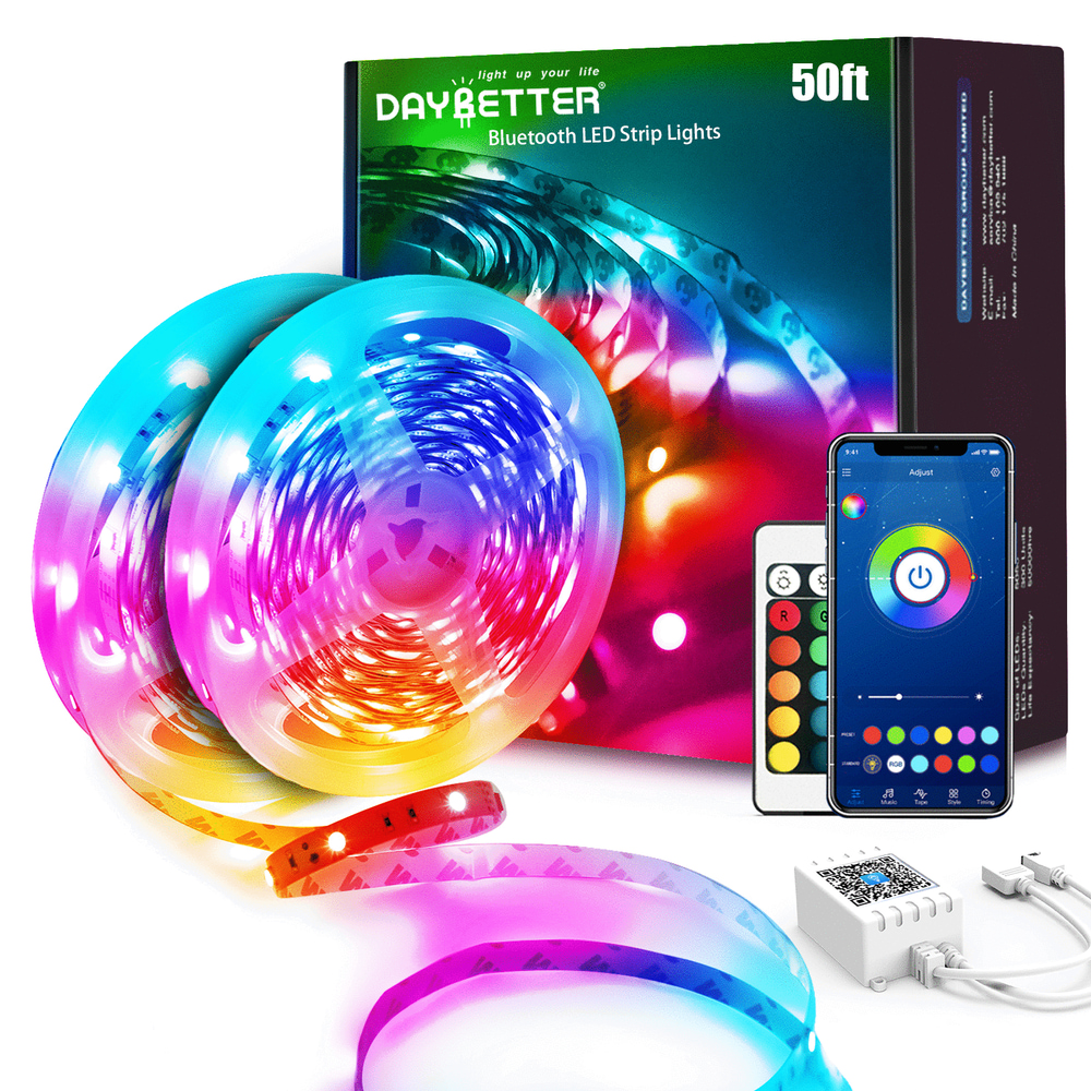 Daybetter 50ft Smart App Led Lights, 2 Rolls of 25ft Led Strip Lights