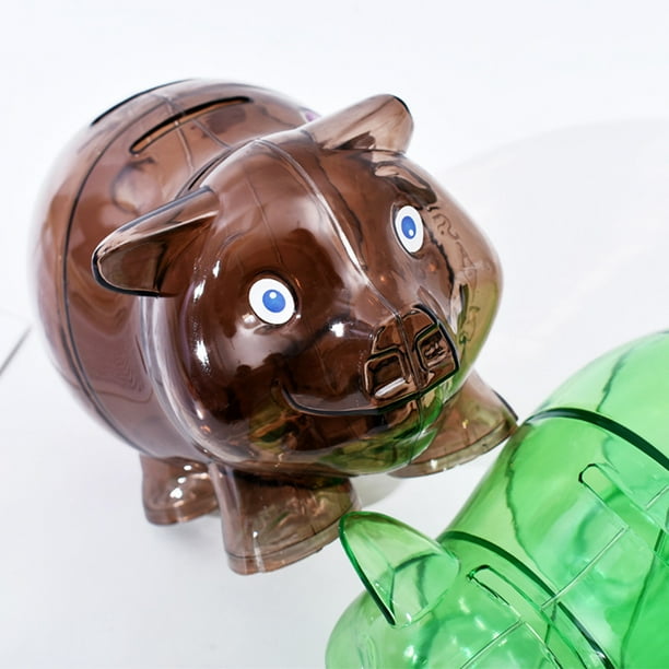 Bangcool Piggy Bank Pig Cute Four Grid Large Capacity Plastic Coin Bank Coin Saving Box
