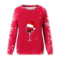 thumbnail image 4 of Blouses pour Femmes, Hauts de Noël pour Femmes, Mode Féminine de Noël Décontractée Imprimée Col Rond Manches Longues Chandail Blouse, 4 of 4