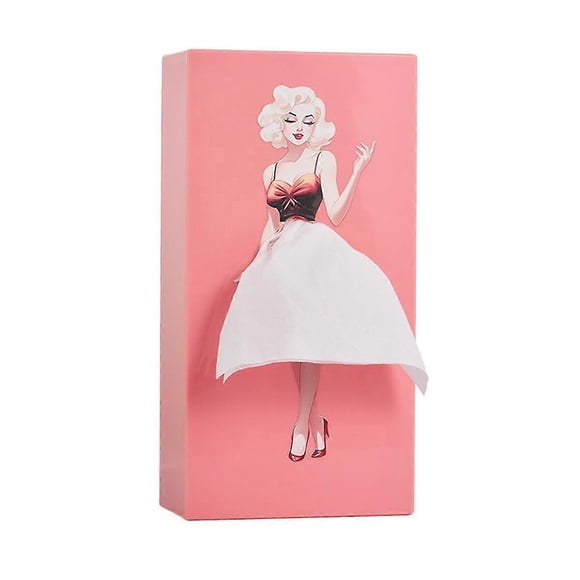 Cartoon Anime Girl Tissue Box Flying Skirt Tissue Box Tutu Girl Face Tissue Box Cute Desktop Decoration Ornaments,A