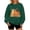 Dark Green, variant on Womens Plus Size Halloween Cat Pumpkin Sweatshirt Retro 90s Graphic Crewneck Soft Fall Pullover Tops Beige L