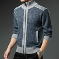 thumbnail image 5 of Men's Cardigan Sweaters Casual Full Zip Sweaters Knitted Cardigan with Pockets,Grey,XL, 5 of 8