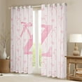 thumbnail image 2 of Erosebridal Pink Bow Tie Curtains for Living Room, Initial X Letter 30%-50% Blackout Curtains Set of 2 (52x84), Cute Catoon Decor, 2 of 5