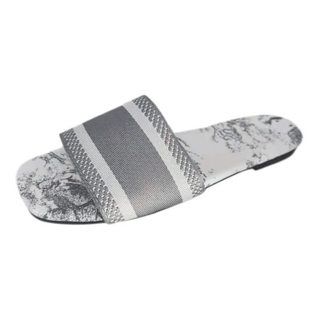 

PEASKJP Sandals for Women Sandals Summer Strappy Lace Up Open Toe Fashion Knee High Flat Sandal Gladiator Sandals (Grey 7.5)