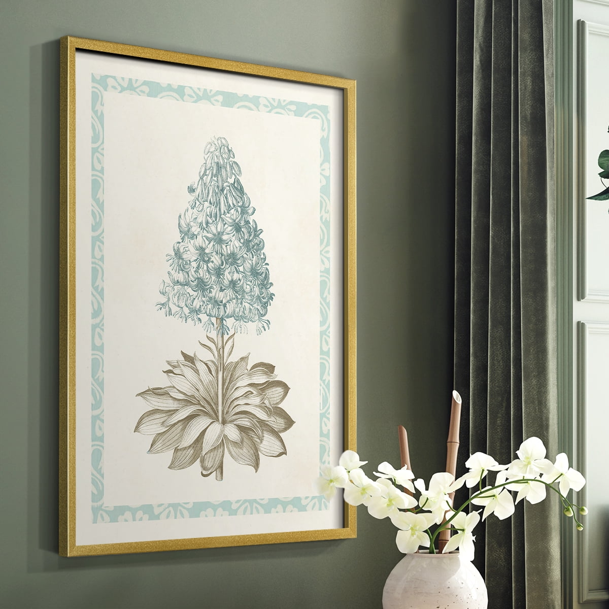 Willow Blue Besler VI Framed Print - Solid Wood in Single Picture Frame Solid Wood 2 Framed Print