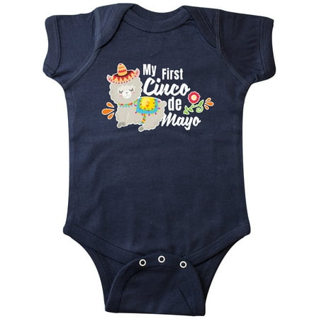 

Inktastic My First Cindo De Mayo with Llama in Sombrero Gift Baby Boy or Baby Girl Bodysuit