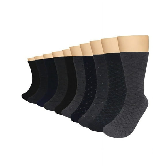 3KB Men's Dress Socks (10 Pairs Per Pack) - Variety of Patterns and Sizes (12-15, Classic Collection II)