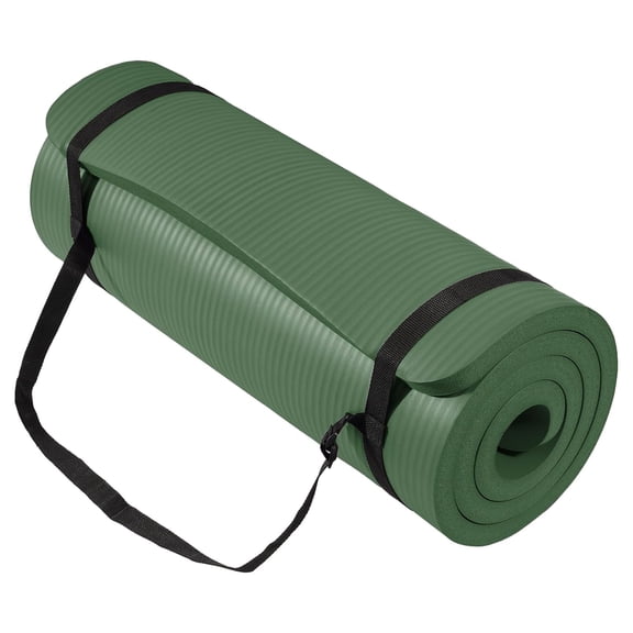 BalanceFrom Yoga Mat, 1" Extra Thick Exercise Pilates Workout Mat, 71" x 24", Green Jasper