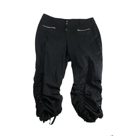 Inc International Concepts Black Ruched Cropped Utility Pants 4