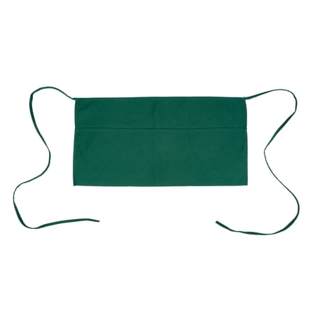 Restaurantware-Chef 101 Waist Aprons 100 Server Aprons With 3 Pockets - Half Waist Machine Washable Green Poly-Cotton Unisex Apron For Hotel Bar Cafe Salon Restaurant Spa Florist And More