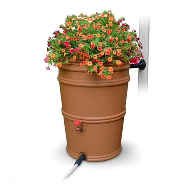 EarthMinded PRN1022 45 Gallons Baril de Pluie de Station de Pluie - Terre Cuite