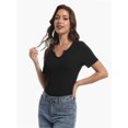 thumbnail image 3 of Womens Tops Crew Neck Summer Short Sleeve Casual Slim Fitted Tshirt, 3 of 6