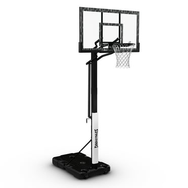 Spalding 60 In. Acrylic Screw Jack Portable Basketball Hoop System and 29.5" Spalding Basketball