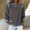 *Dark Gray, variant on Womens Denim Panel Knit Sweatshirt ,Long Sleeve Lapel Casual Loose Pullover Tops Khaki,Womens Plus S