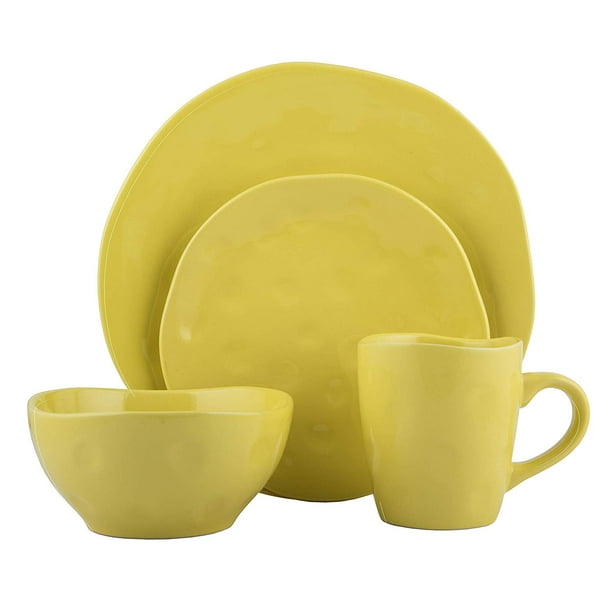 Melange Stoneware 32Piece Dinnerware Set Irregular Shape Collection Service for 8