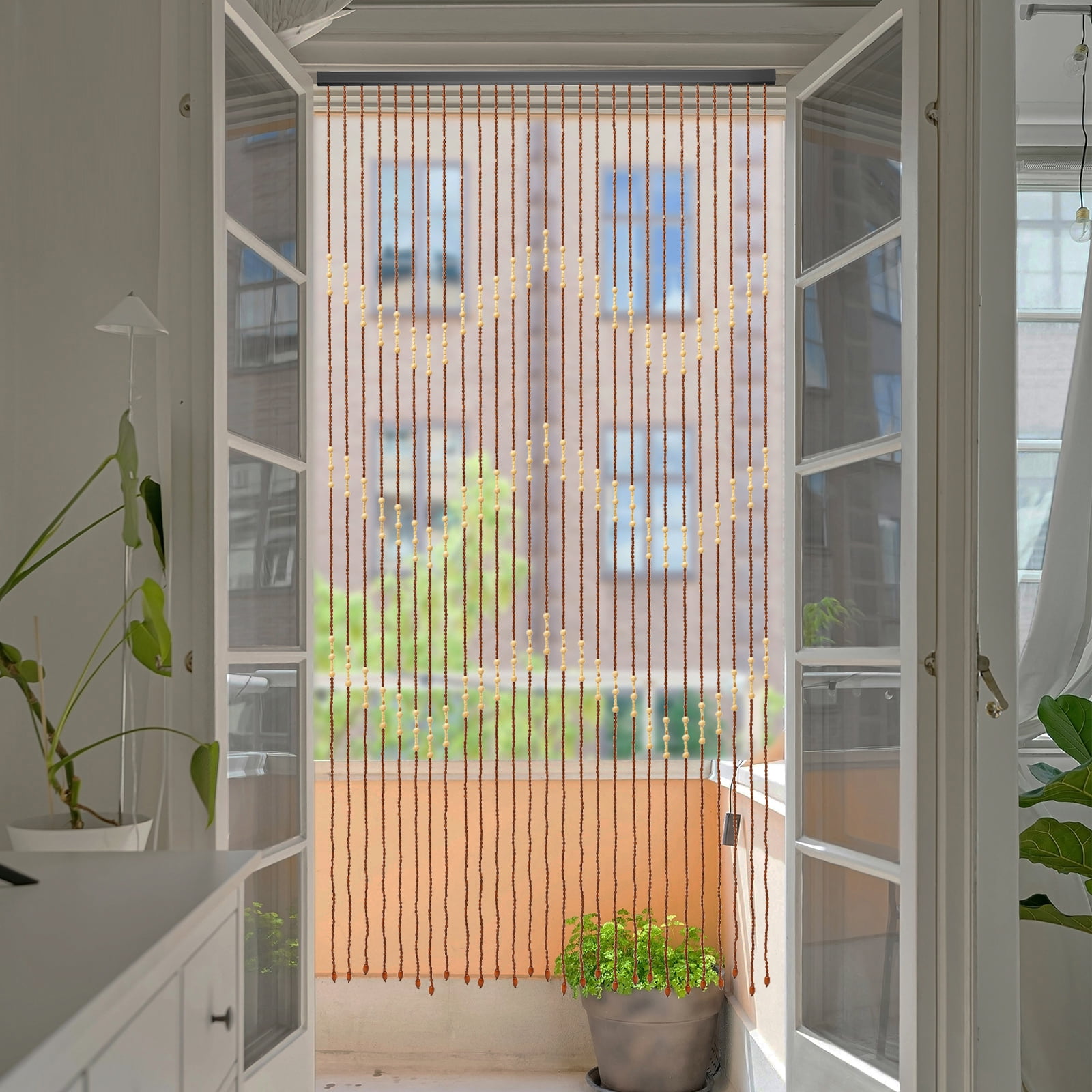 Retro Wood Bamboo Bead Curtain String Door Curtains Beaded Wooden Curtain Fit For Doorway,Living Room
