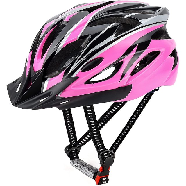 Casco de ciclismo de bicicleta (tamaño adecuado 52-60 cm, blanco y negro) Afortunado Sencillez