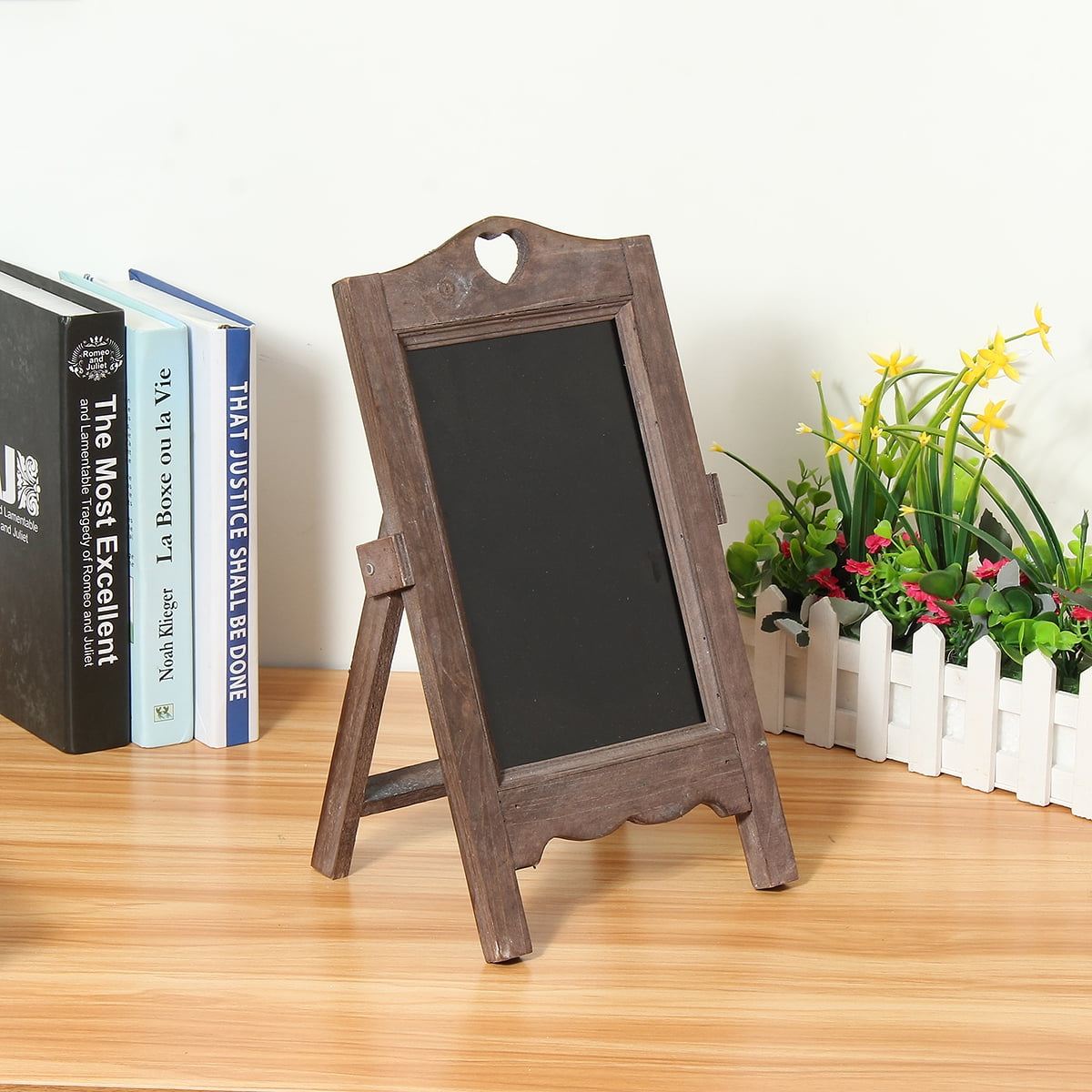 Rustic Wooden Framed Table Top Standing Mini Chalkboard Sign Chalk