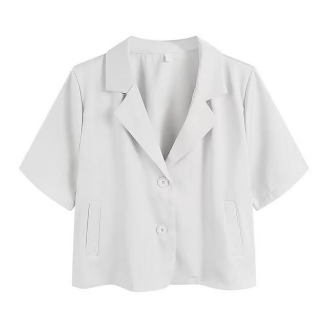MYG Vestons d'Été pour Femmes Simples, Décontractés, Amples, Style Coréen, Jeunesse, à Simple Boutonnage